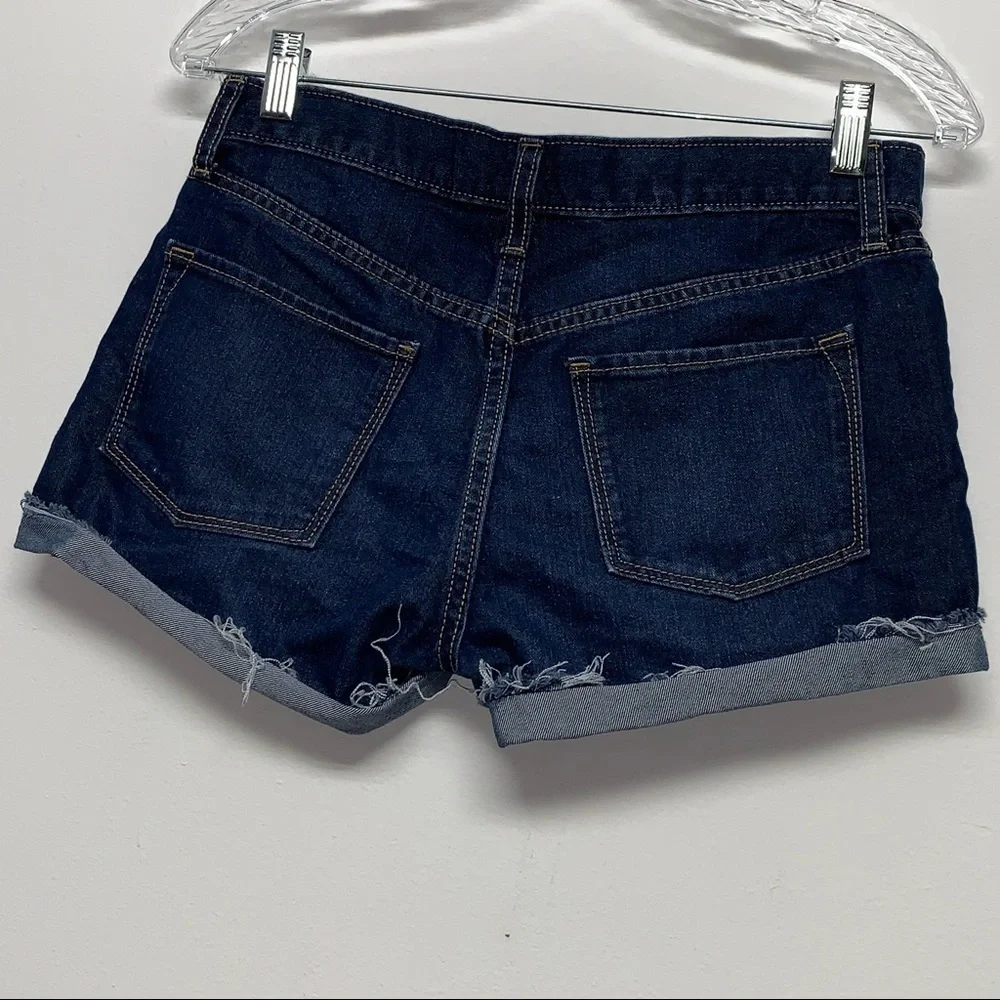 OLD NAVY Girls Size 16 Denim Rough Hem Cuffed Blue Jean Shorts
